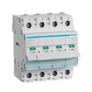 Leválasztó kapcsoló leválasztó 3 fázisú 4P 63A 400V AC SBN463 HAGER