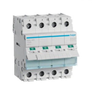 Leválasztó kapcsoló leválasztó 3 fázisú 4P 100A 400V AC SBN490 HAGER