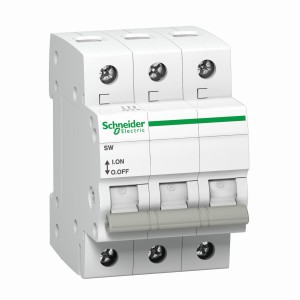 Leválasztó kapcsoló leválasztó 3 fázisú 3P 63A 500V AC K60 SW-63-3 Acti9 A9S62363 SCHNEIDER ELECTRIC
