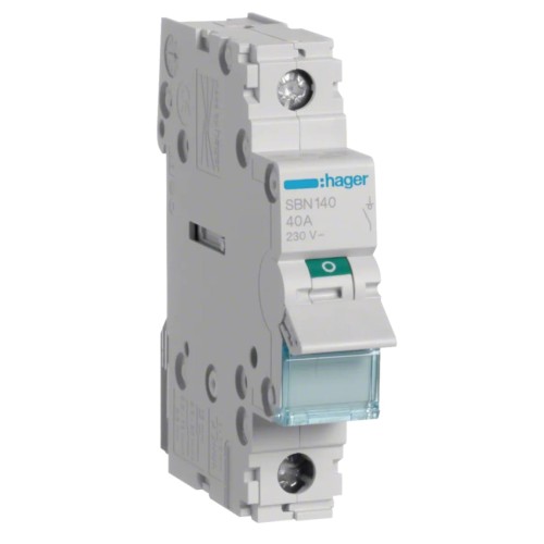 Hager 1 fázisú leválasztó kapcsoló 1P 40A 230V AC GPV-401-227