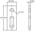 Rögzítési adapter M12 110x40x5 fokozat 1.4301 PV-07-06 (2)