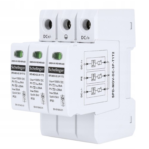 Schelinger túlfeszültség-levezető 3P 8kA DC 1000V GPV-401-24