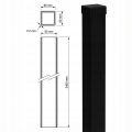 Kerítésoszlop 80x80x2 mm, hossz 2,4 m, fekete GPV-700-74 (3)
