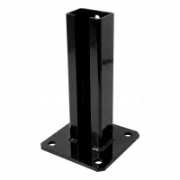 Kerítésoszlop talp 60x40 fekete RAL 9005 horganyzott