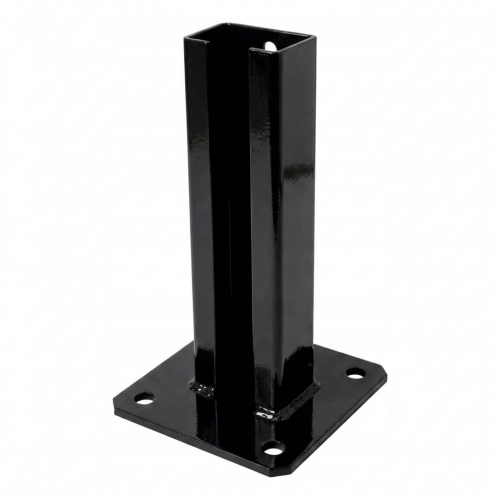 Kerítésoszlop talp 60x40 fekete RAL 9005 horganyzott 000-153 (1)