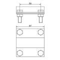 Földelő csatlakozó 2 lemezes rúd; B sín 40 mm-ig, fi 20 mm PV-24-03 (2)