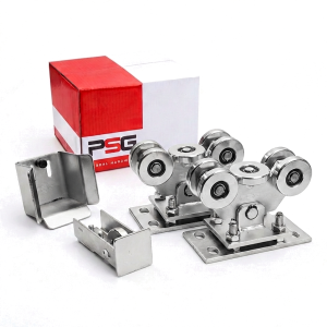 Toló kapu futómű csomag: 2× futómű (5-görgős, fém) + kiegészítők