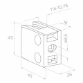 Üvegfogó 45x45x26 mm, üveg 6-10,76 mm, AISI 304, sík rendszer, szatén 000-260 (2)