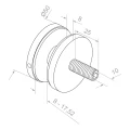 Pontszerű üvegfogó fi 50/8/M10x50, üveg 8-17,52 mm, AISI 304, lapos rendszer, szatén 000-266 (3)