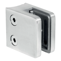 Téglalap alakú üvegrögzítő 45x45x26 mm, üveg 6-10,76 mm, AISI 304, 42,4 mm rendszer, fényes felület