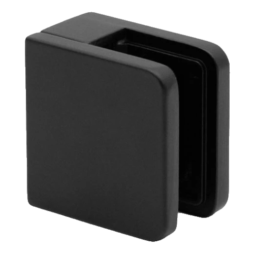 Pontrögzítő üveghez 45x45x26 mm, fekete, üveg 6-10,76 mm, zamak, sík rendszer, festett 000-286 (1)