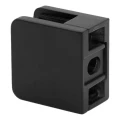 Pontrögzítő üveghez 45x45x26 mm, fekete, üveg 6-10,76 mm, zamak, sík rendszer, festett 000-286 (2)