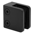 Pontrögzítő üveghez 45x45x26 mm, fekete, üveg 6-10,76 mm, zamak, sík rendszer, festett 000-286 (3)
