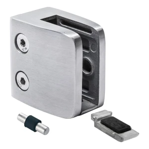 Üvegfogó 8-12,76 mm 52x52x32 mm konzol és pin AISI 304 sík rendszer szatén