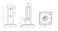 Függőleges üveg spigot tartó 50x50/100x100 mm üveg 12-17,52 mm AISI 304 szatén 000-291 (5)