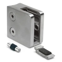 Üvegfogó 6-10,76 mm 45x45x26 mm konzol és pin AISI 304 rendszer 42,4 mm fényes