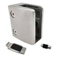 Üvegrögzítő 12-17,52 mm konzol és pin 65x55x37 mm AISI 304 sík rendszer szatén