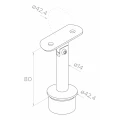 Bal oldali végoszlop ø42,4x1230mm AISI304 oldalsó rögzítés szatén 000-525 (4)