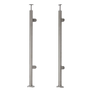 Végoszlop jobb/bal fi 42,4x1060mm AISI304 2 üvegfogóval padlós