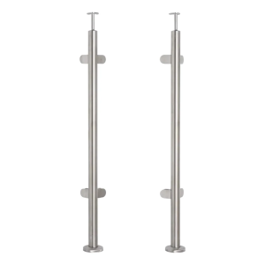 Saroktartó oszlop üveghez ø42,4x1060/1102,4mm 4 fogóval csiszolt