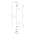 Sarok korlátstub üveghez fi 42,4x1060/1102,4mm 4 tartóval csiszolt 000-559 (5)