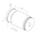 Üveg pontmegfogó 10,38-17,52mm fi 50/30/m10x40 AISI304 sík rendszer arany 000-565 (2)