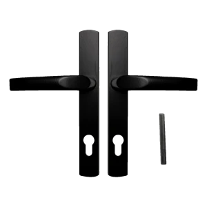 PSG – fekete alumínium kilincs táblával 234×32 mm, tengely távolság 72 mm