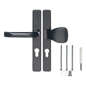 Ajtókilincs gombbal és téglalap alakú pajzzsal 72 mm – antracit, alumínium