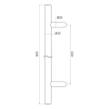 Egyoldali kerek ajtófogantyú 32×800 mm – rozsdamentes acél AISI 304, szatén, 45°-os rögzítés 000-723 (4)