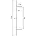 Egyoldali kerek ajtókifogyó 45° AISI 304 rozsdamentes acél szatén 32×1000 mm 000-752 (4)