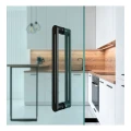 PSG kétoldali téglalap alakú ajtófogantyú 90° acél fekete 40×450 mm 000-768 (6)