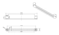 PSG kétoldali téglalap alakú ajtófogantyú 90° acél fekete 40×450 mm 000-768 (7)