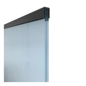 Kozza – alumínium téglalap alakú üvegfogó 12–13,52 mm-hez, fekete RAL 9005, 5 m