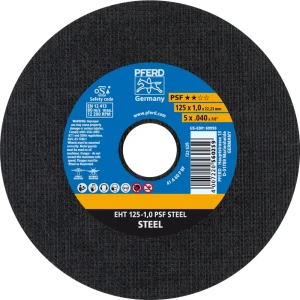 PFERD EHT 125-1.0 PSF Steel – vágótárcsa acélhoz 125 x 1,0 mm - 25 db-os kiszerelés