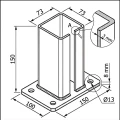 Kerítésoszlop talp 80x80 mm 8 mm horganyzott 000-785 (5)