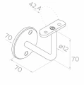 Korlátkapaszkodó fali tartó fi 42,4 mm – rozsdamentes acél AISI 304 szatén 001-014 (2)