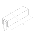 PSG Üvegre szerelt korlát 40x40 mm AISI 304 szatén – 2500 mm 001-082 (2)