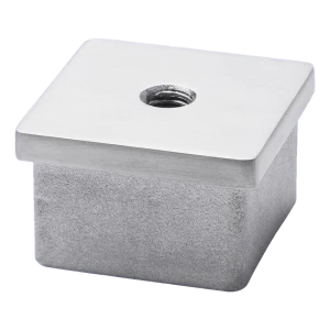 Lapos beütős záróelem 40x40 mm profilhoz M8 menettel, AISI 304 szatén