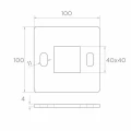Korlátoszlop alaplemez hegesztéshez 100×100 mm – AISI 304 rozsdamentes acél, 40×40 rendszer 001-162 (2)
