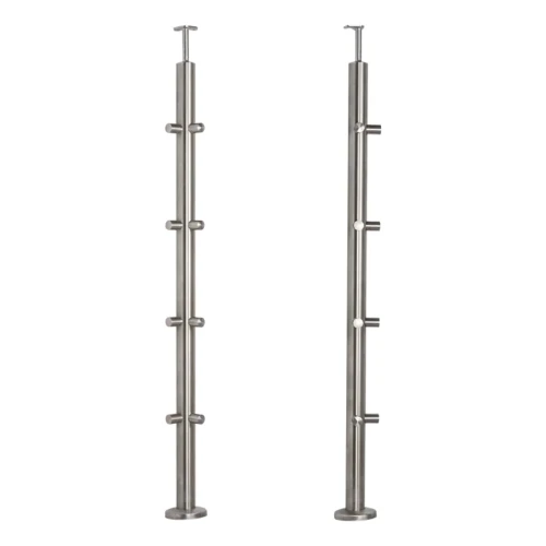 PSG sarok korlátoszlop rozsdamentes acél AISI 304 ø42,4 mm H1060 mm ø12 mm-es rudakhoz való tartókkal 001-206 (1)