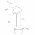 PSG sarok korlátoszlop rozsdamentes acél AISI 304 ø42,4 mm H1060 mm ø12 mm-es rudakhoz való tartókkal 001-206 (4)